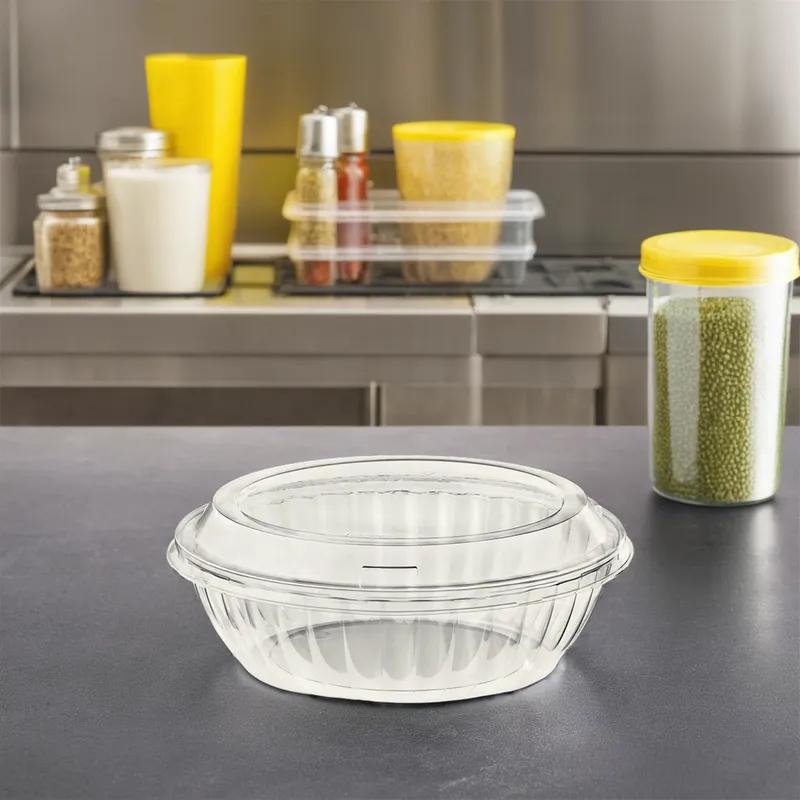 resq® Take-Out Container Base & Lid Combo 48 OZ Clear Reversible 100/Case