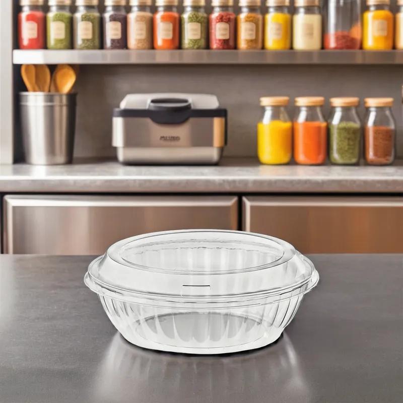 resq® Take-Out Container Base & Lid Combo 48 OZ Clear Reversible 100/Case