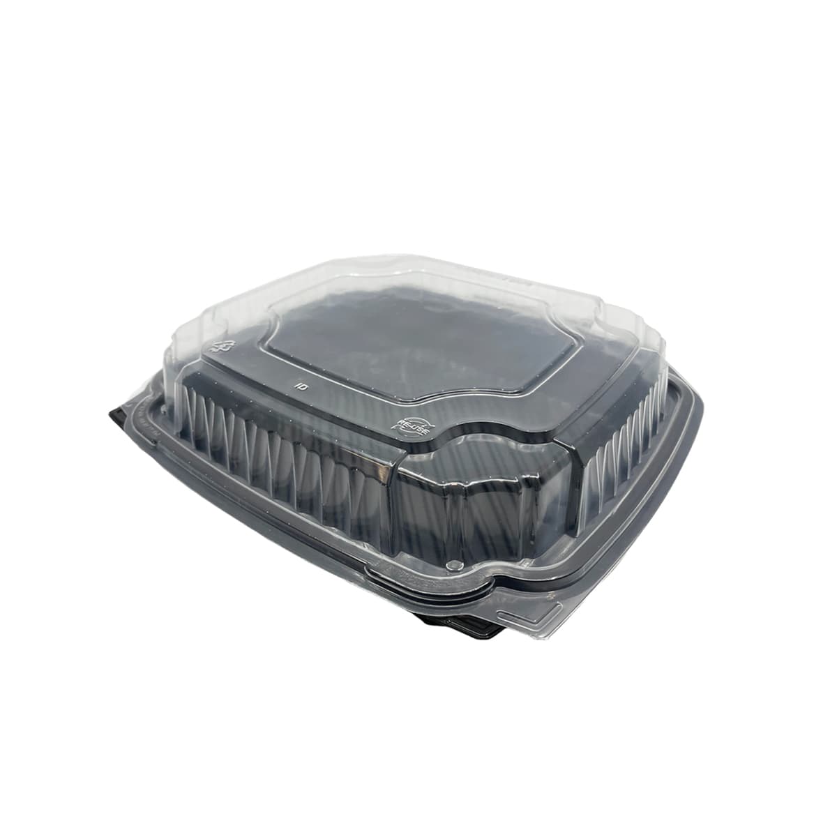 Take-Out Container Hinged PP Black Clear 150/Case