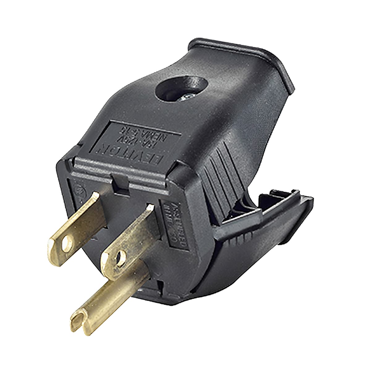 Replacement Plug Male 3-Plug Grounding 2-Pole Hinged Design 1/Each