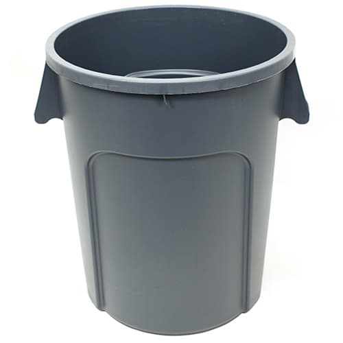 Impact® Trash Can 32 GAL Gray Round PET 1/Each