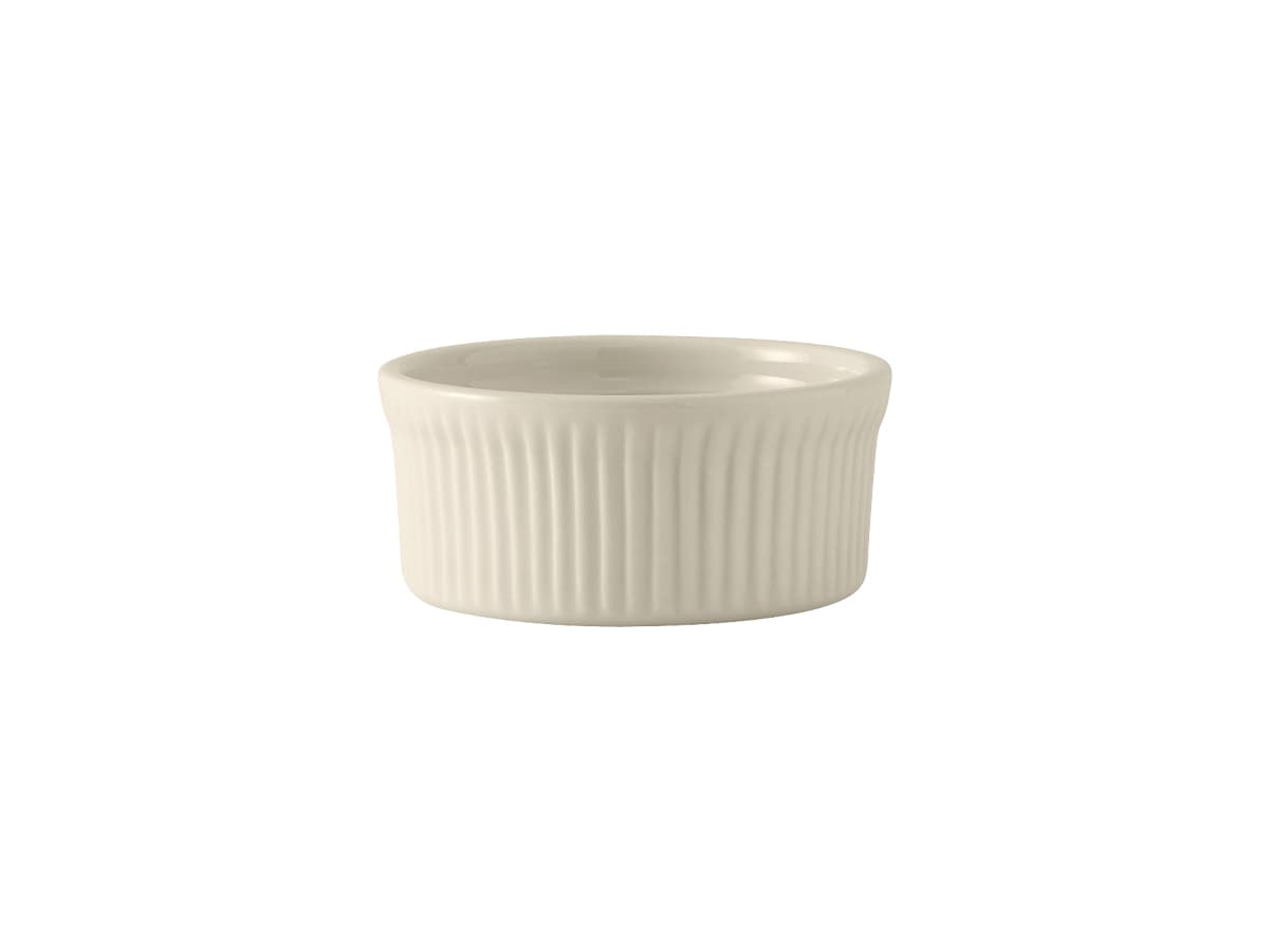 Souffle Dish 4.5 IN 10 OZ China Eggshell Round Fluted Fully Vitrified 12/Case