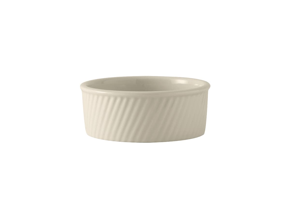 Souffle Dish 18 OZ China Eggshell Round Swirl Sides Fully Vitrified 12/Case