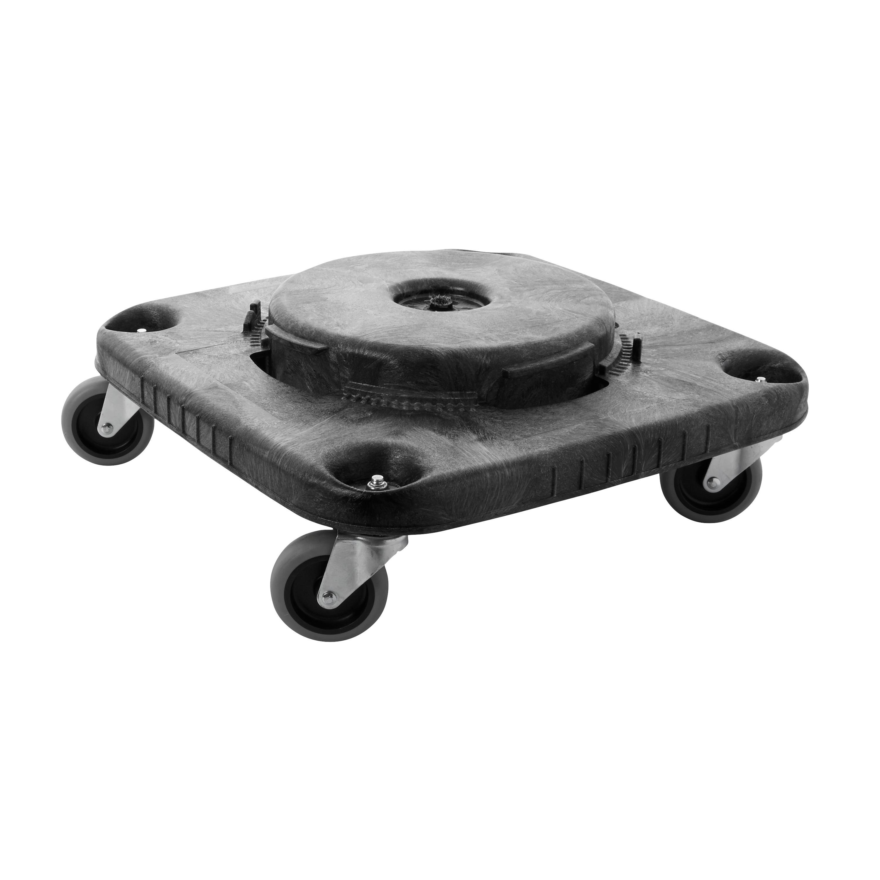 Brute® Trash Can Dolly 17.25X17.25X6.25 IN 300 LB Black Resin Square Swivel 1/Each