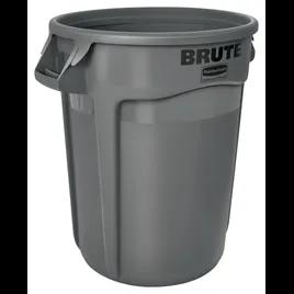 Brute® 1-Stream Trash Can 32 GAL 128 QT Gray Round Resin Venting Channels Stationary Food Safe 1/Each