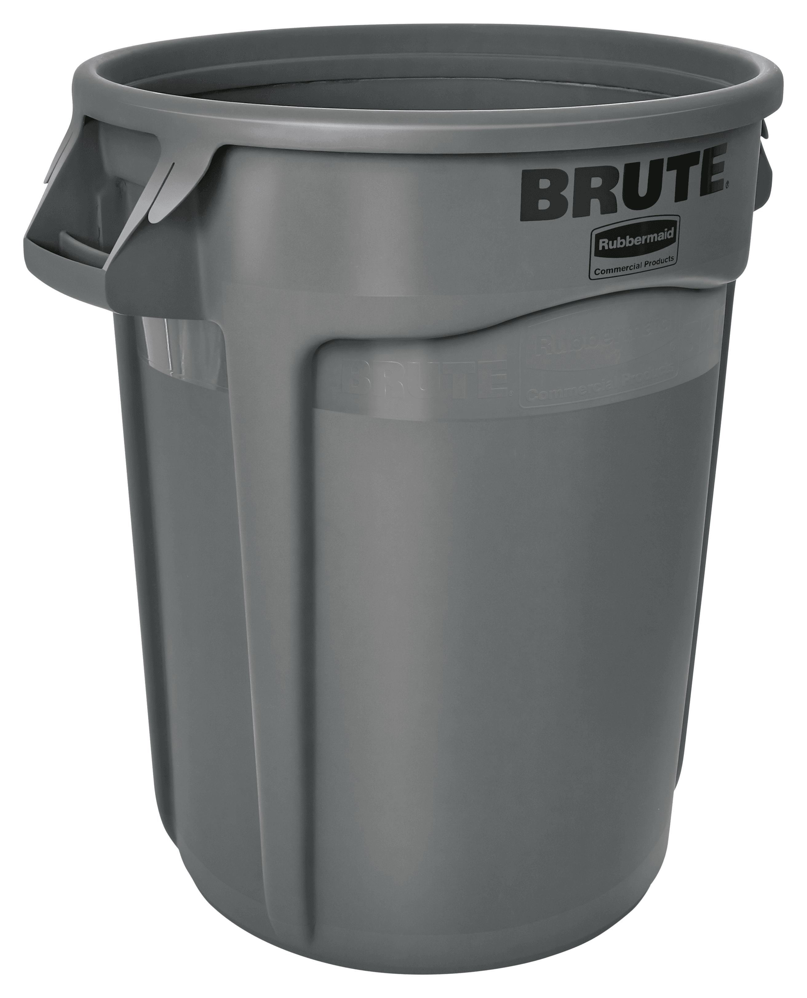Brute® 1-Stream Trash Can 32 GAL 128 QT Gray Round Resin Venting Channels Stationary Food Safe 1/Each