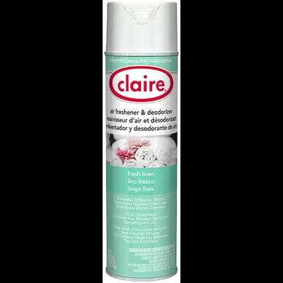 Claire Air Freshener & Deodorizer Fresh Linen Aerosol 20 FLOZ 12/Case