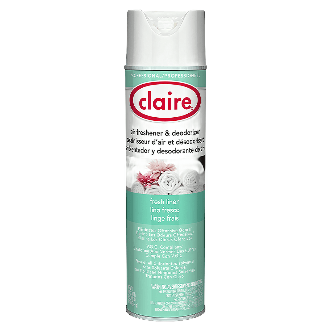 Claire Air Freshener & Deodorizer Fresh Linen Aerosol 20 FLOZ 12/Case