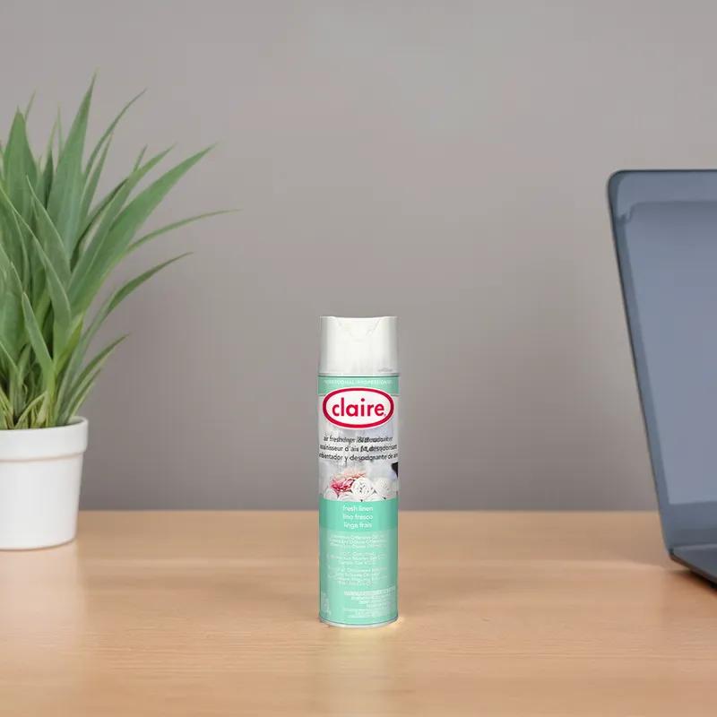 Claire Air Freshener & Deodorizer Fresh Linen Aerosol 20 FLOZ 12/Case