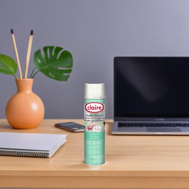 Claire Air Freshener & Deodorizer Fresh Linen Aerosol 20 FLOZ 12/Case
