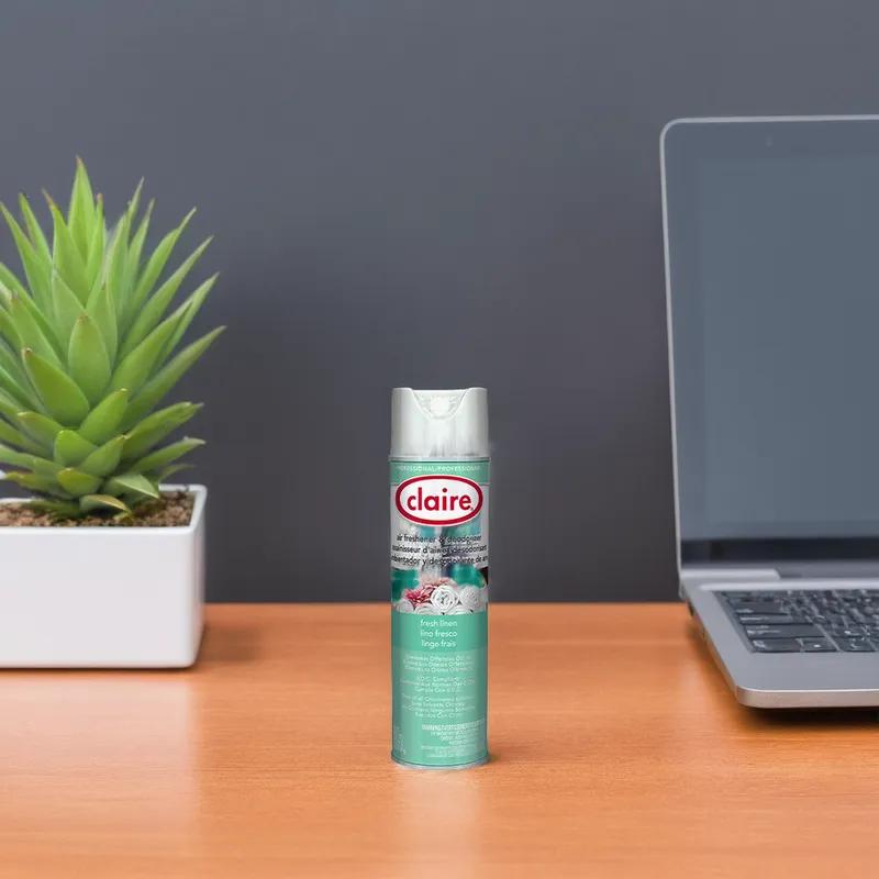 Claire Air Freshener & Deodorizer Fresh Linen Aerosol 20 FLOZ 12/Case
