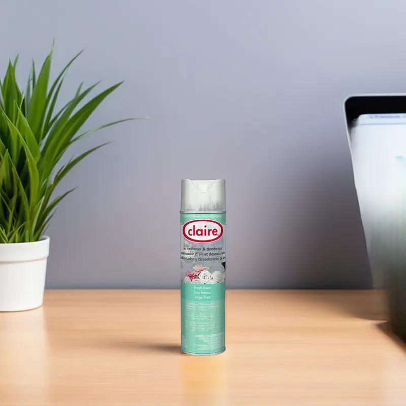 Claire Air Freshener & Deodorizer Fresh Linen Aerosol 20 FLOZ 12/Case