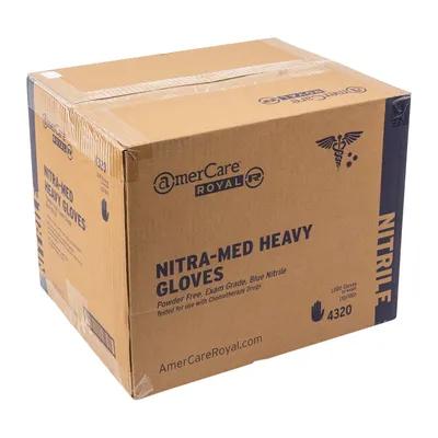 Nitra-Med Examination Gloves Medium (MED) Blue 5MIL Heavyweight Nitrile Powder-Free 100 Count/Pack 10 Packs/Case