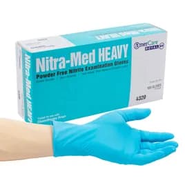Nitra-Med Examination Gloves XL Blue 4MIL Heavyweight Nitrile Powder-Free 100 Count/Pack 10 Packs/Case 1000 Count/Case