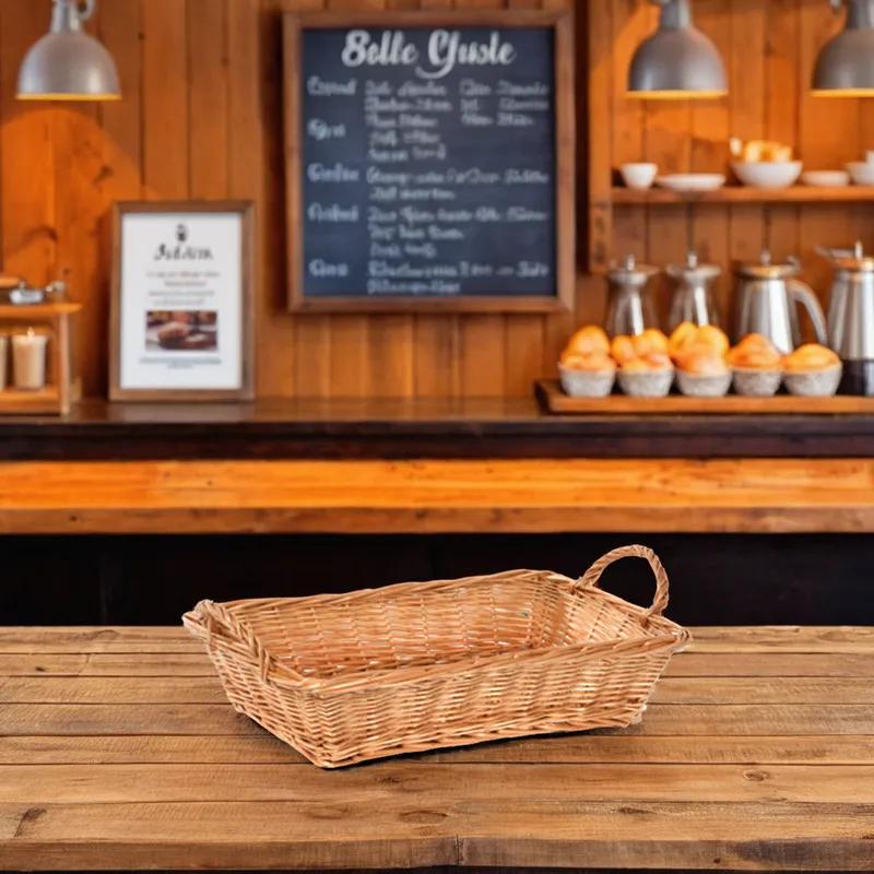 Willow Tray Basket Rectangle Side Handles 1/Each