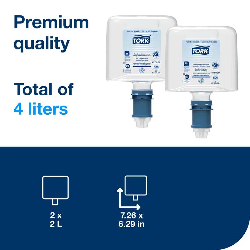 Tork S26 Hand Soap Foam Perfume-Free White Refill Premium 1 Count/Pack 2 Packs/Case 2 Count/Case