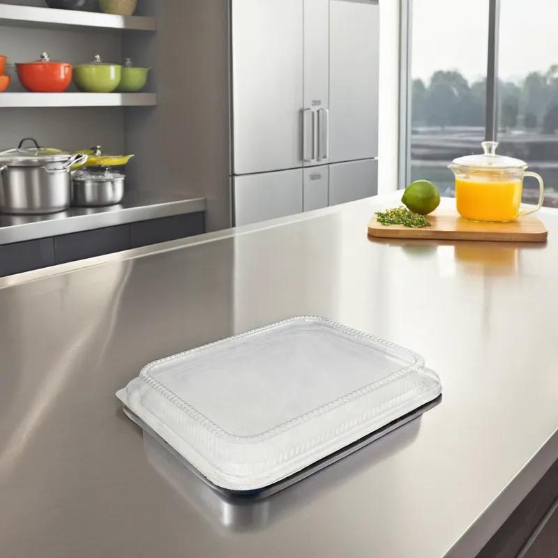 Victoria Bay Lid Dome 1/2 Size 13.07X10.79X1.45 IN PS Clear For Steam Table Pan 100/Carton