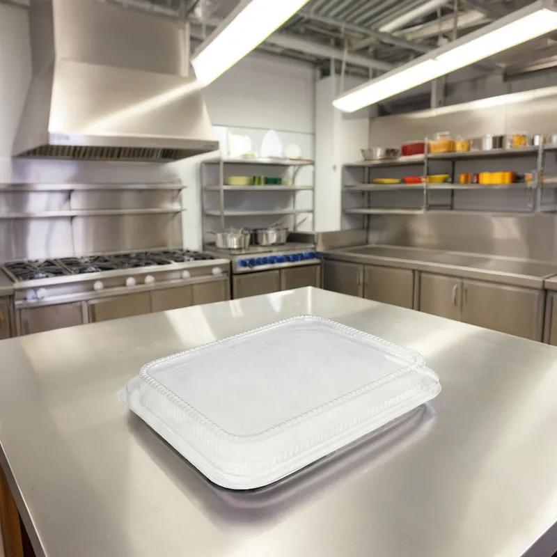 Victoria Bay Lid Dome 1/2 Size 13.07X10.79X1.45 IN PS Clear For Steam Table Pan 100/Carton