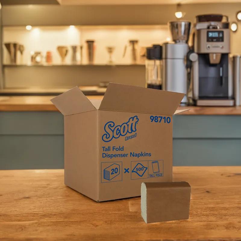 Scott® Hi-Mast Dispenser Napkins 6.6X13.2 IN White Paper 1PLY Tall Fold 500 Count/Pack 20 Packs/Case 10000 Count/Case