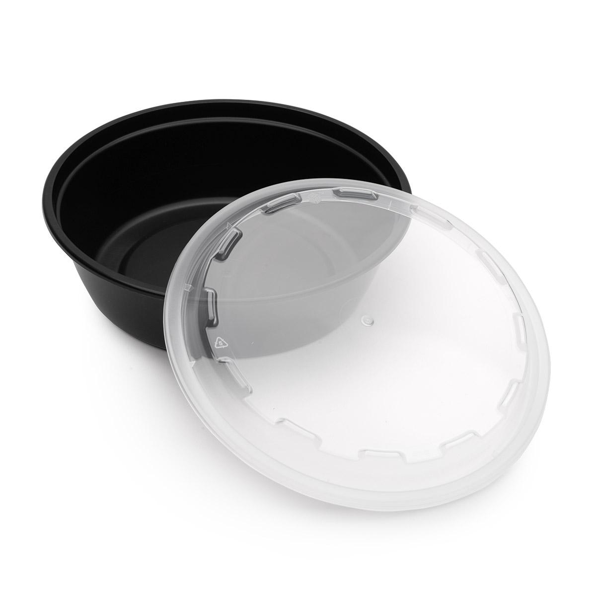 Take-Out Container Base & Lid Combo 24 OZ Plastic Round 150/Case