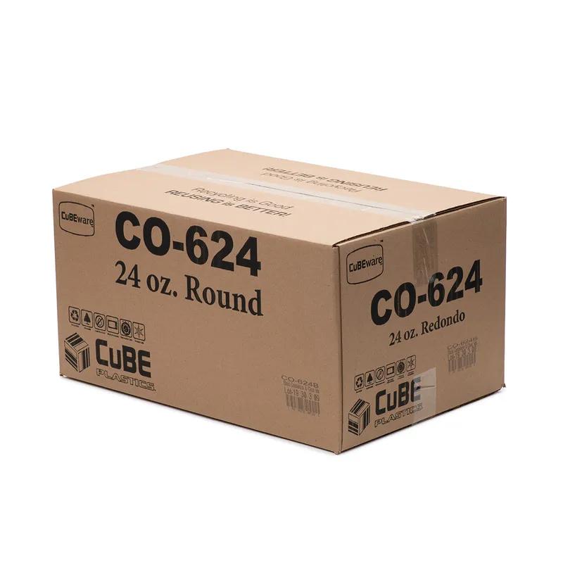 Take-Out Container Base & Lid Combo 24 OZ Plastic Round 150/Case