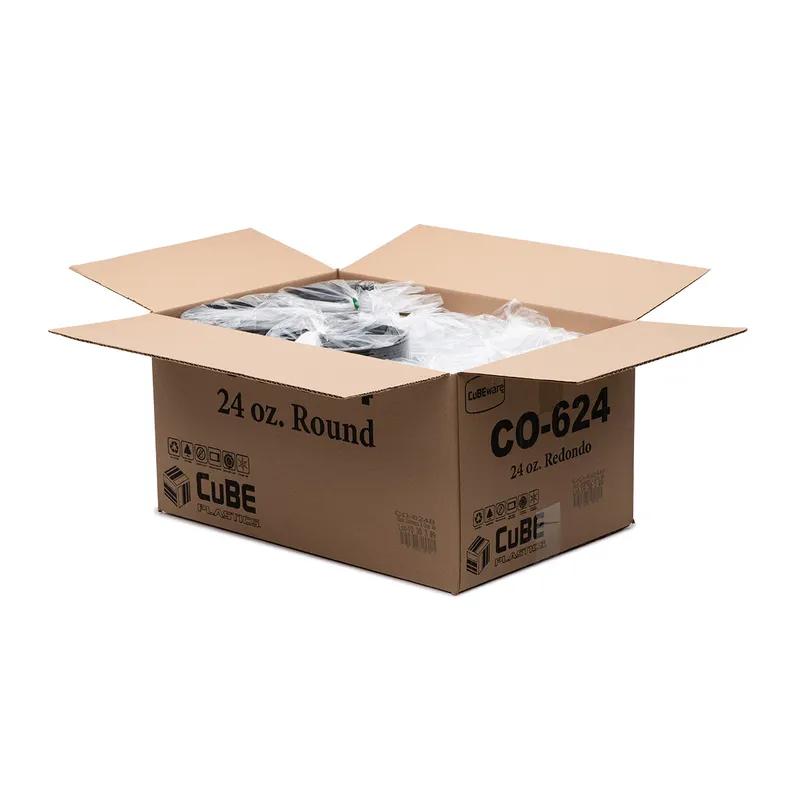 Take-Out Container Base & Lid Combo 24 OZ Plastic Round 150/Case
