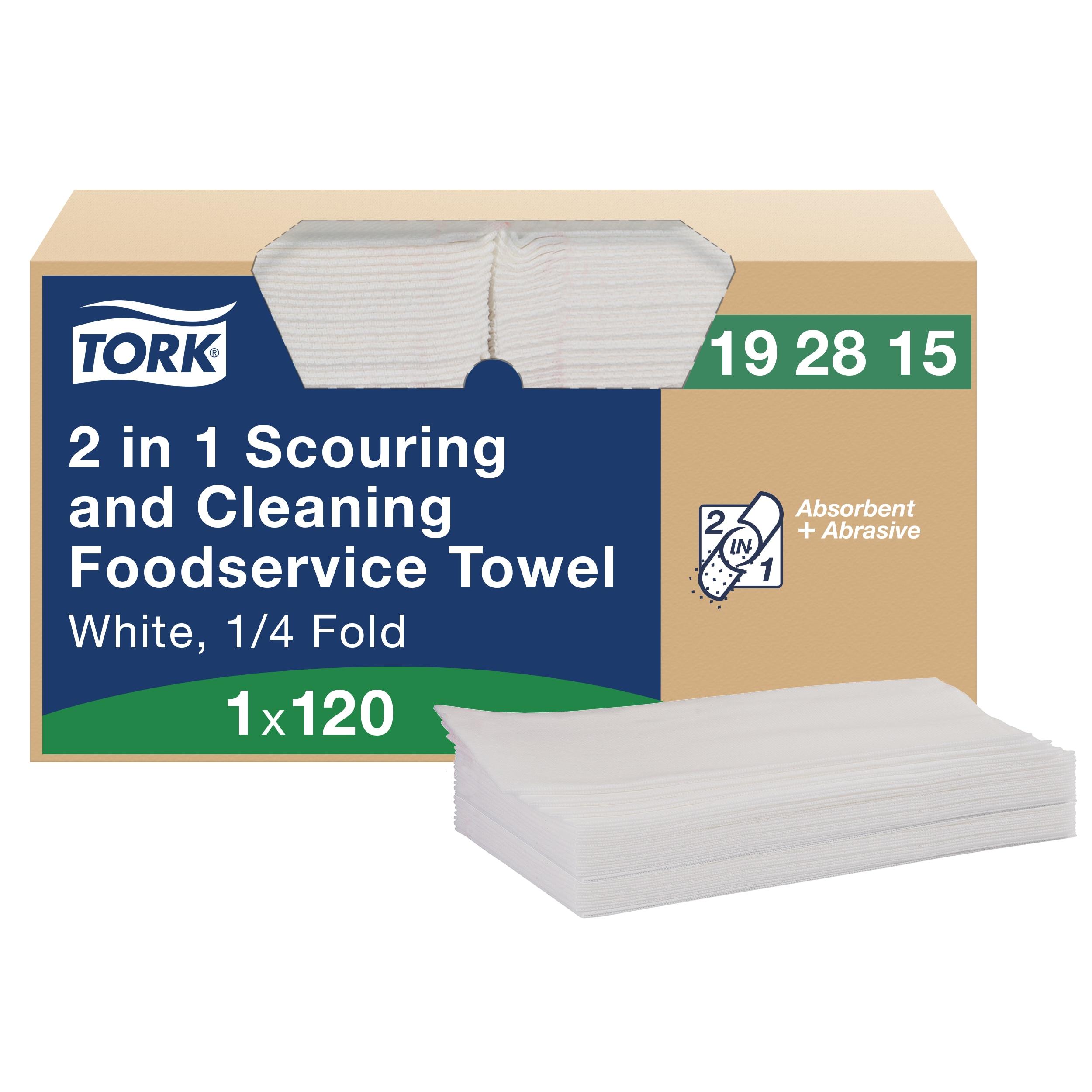 Tork Cleaning Towel 21X13 IN White 1/4 Fold Refill 2-in-1 Absorbent 120 Count/Pack 1 Packs/Case 120 Count/Case