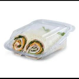 Crystal Seal® reFresh Wrap Take-Out Container Hinged 6.88X5.75X2.32 IN PET Clear Angled 200/Case