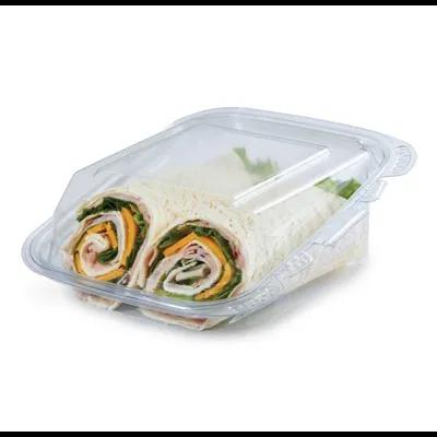 Crystal Seal® reFresh Wrap Take-Out Container Hinged 6.88X5.75X2.32 IN PET Clear Angled 200/Case