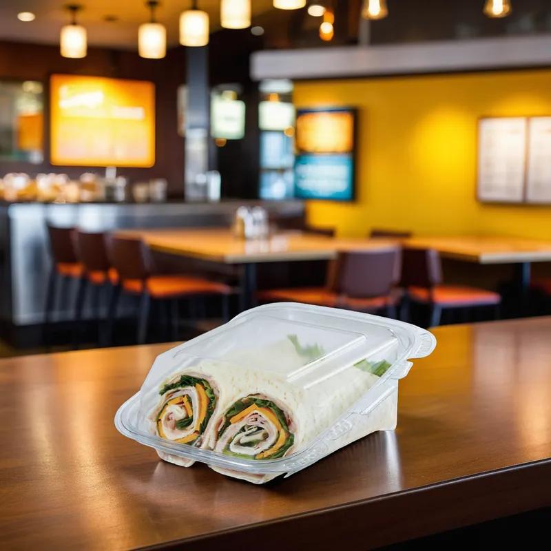 Crystal Seal® reFresh Wrap Take-Out Container Hinged 6.88X5.75X2.32 IN PET Clear Angled 200/Case