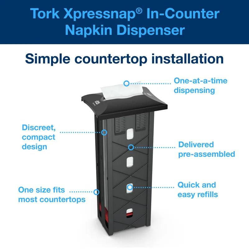 Tork Xpressnap® N4 Napkin Dispenser 7X9.9X21.5 IN Licorice Plastic In Counter 1/Case
