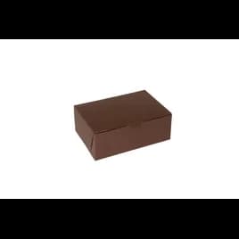 Bakery Box 8X5.5X3 IN Paperboard Chocolate Corner Lock 1-Piece 250/Case