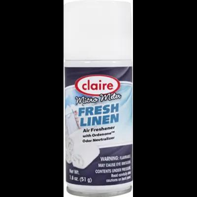Claire Air Freshener Fresh Linen Aerosol 1.8 FLOZ Metered Refill 12/Case