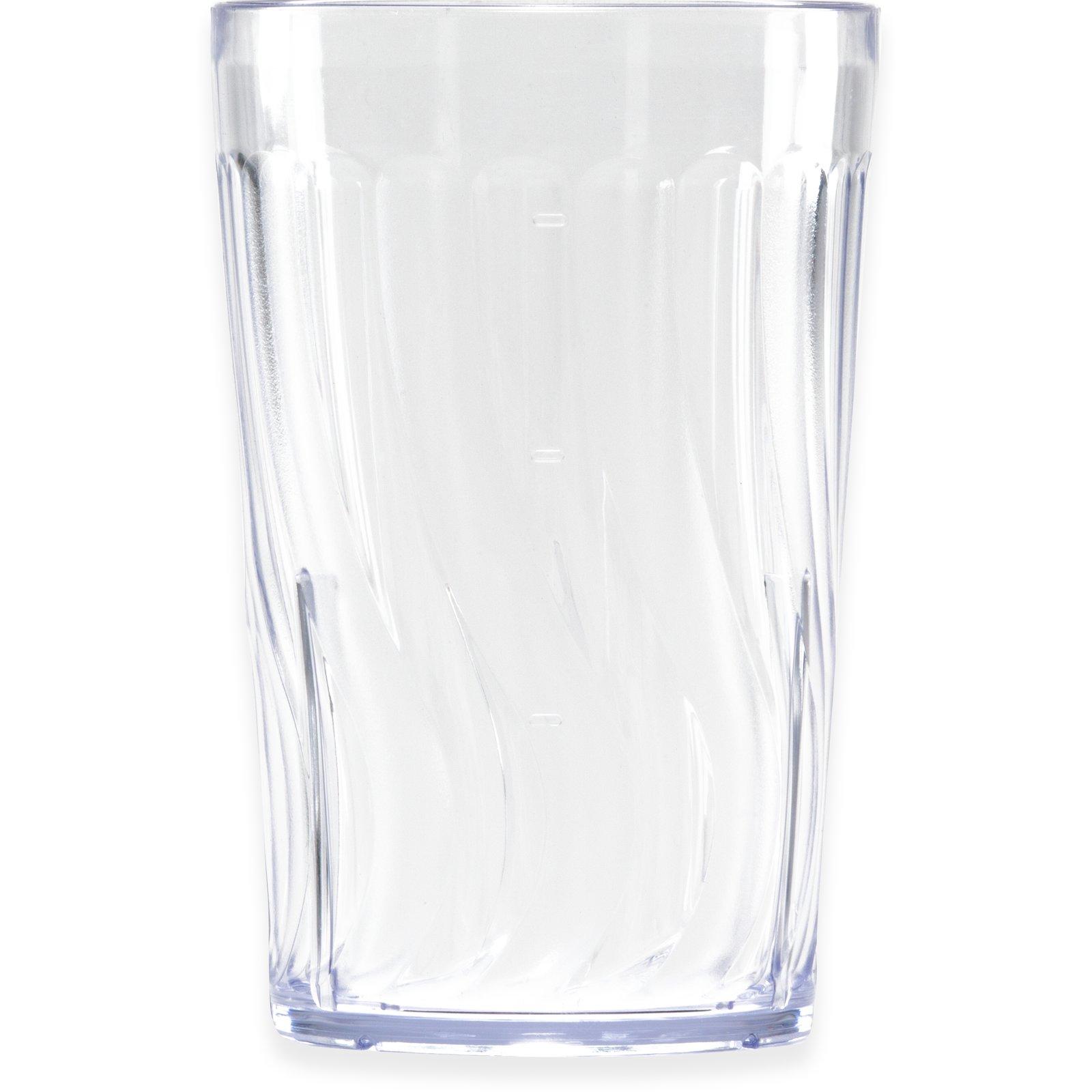 Dinex® Tumbler 8 OZ SAN Clear Round Swirl 72/Case