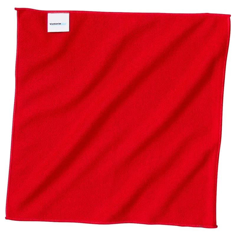 Victoria Bay Cleaning Cloth 16X16 IN Microfiber Red Square 24/Pack