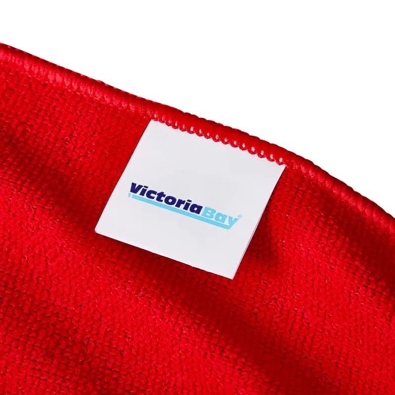 Victoria Bay Cleaning Cloth 16X16 IN Microfiber Red Square 24/Pack