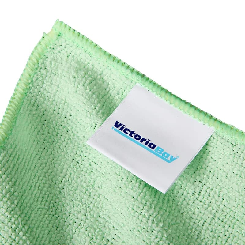 Victoria Bay Cleaning Cloth 16X16 IN Microfiber Green Square 24/Pack