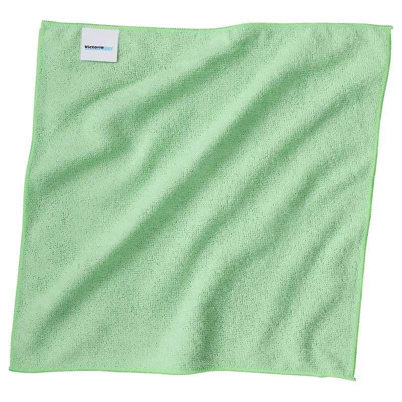 Victoria Bay Cleaning Cloth 16X16 IN Microfiber Green Square 24/Pack
