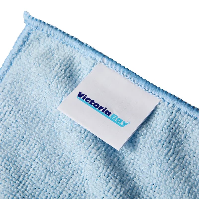 Victoria Bay Cleaning Cloth 12X12 IN Microfiber Blue Square 24/Pack
