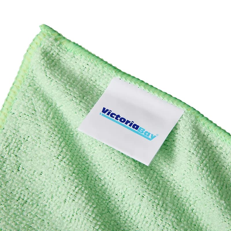 Victoria Bay Cleaning Cloth 12X12 IN Microfiber Green Square 24/Pack