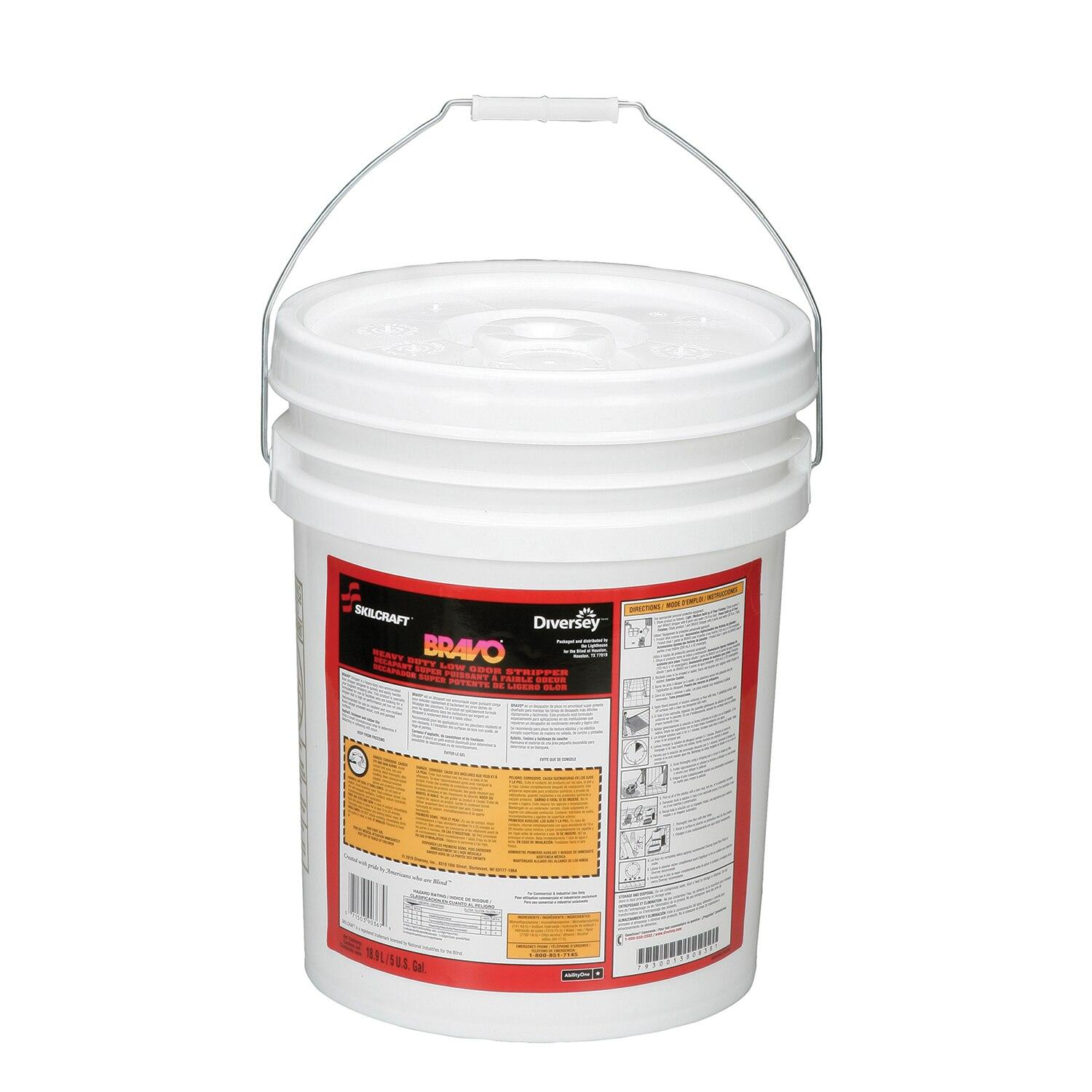 SKILCRAFT® ABILITYONE Diversey BRAVO Power-Strip Floor Stripper 5 GAL Heavy Duty Low Odor 1/Pail