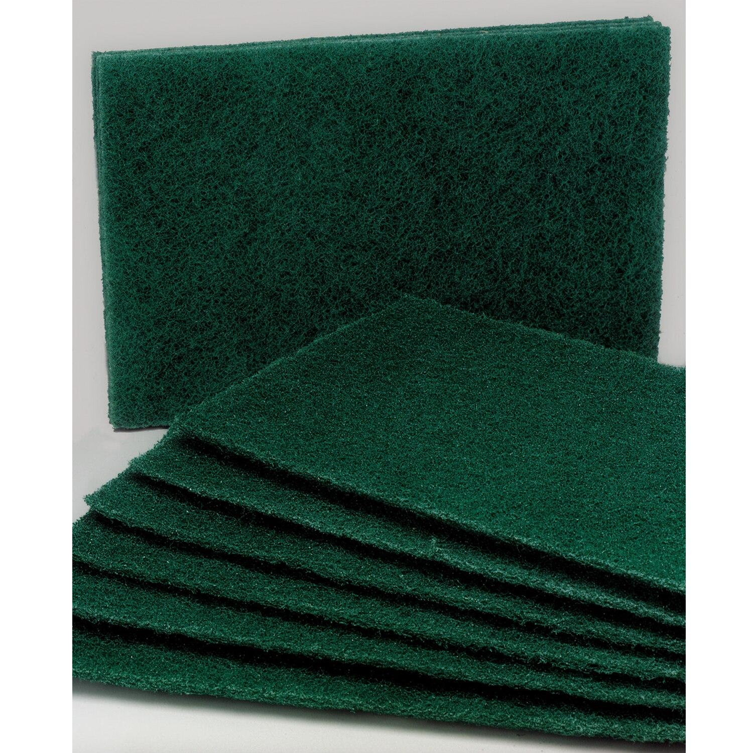 SKILCRAFT® Scouring Pad 9.5X6X0.25 IN Light Duty Nylon Green Rectangle 10/Case