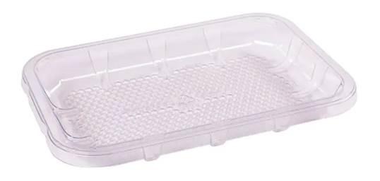 2D Meat Tray Deep Clear Rectangle Honeycomb 300/Case