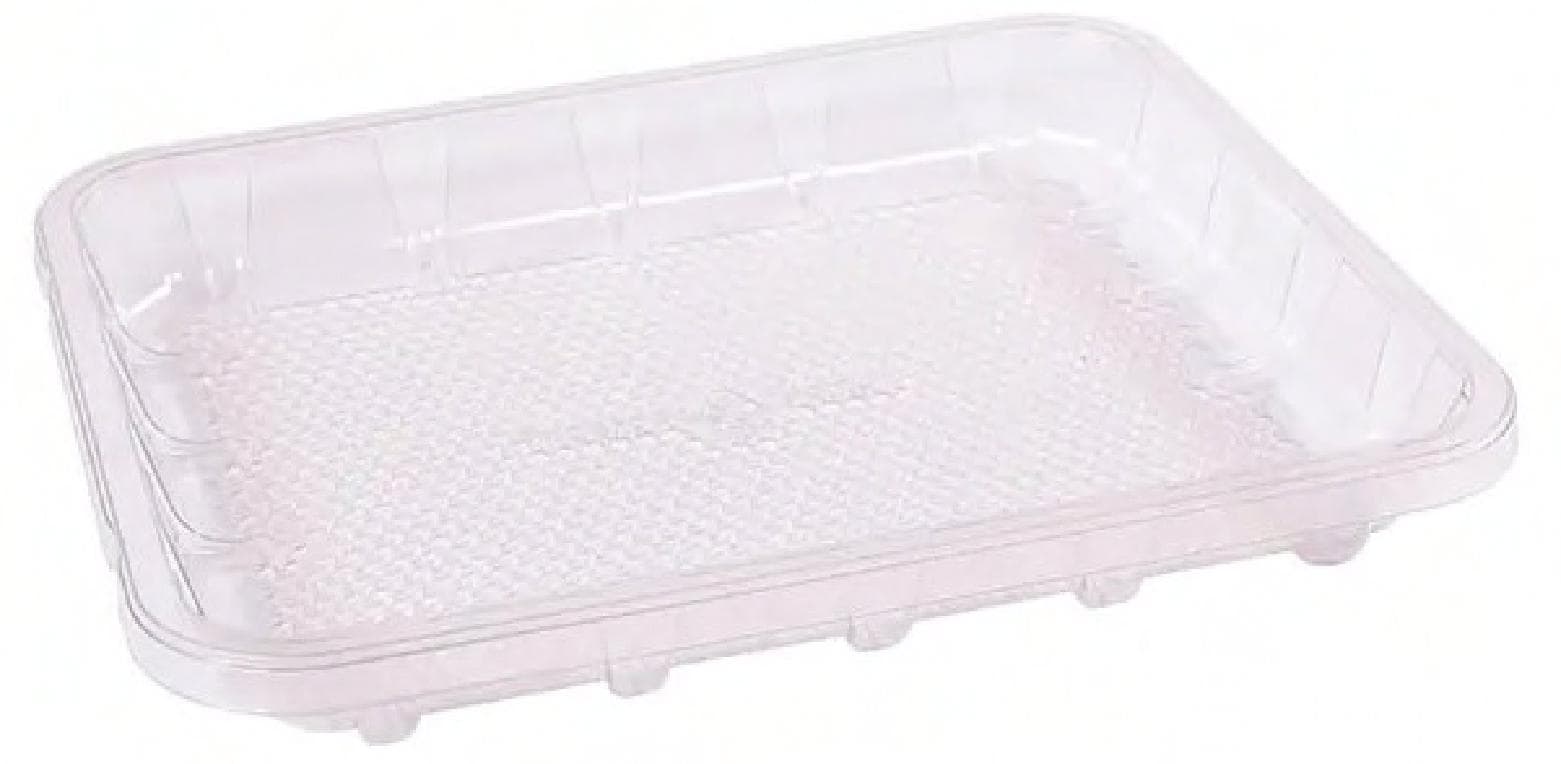 8D Meat Tray Deep Clear Rectangle Honeycomb 200/Case