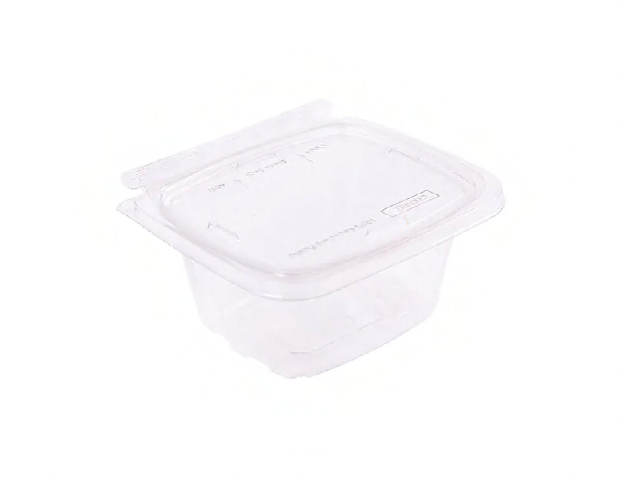Deli Container Hinged With Flat Lid 16 OZ APET Rectangle Tamper-Evident 400/Case