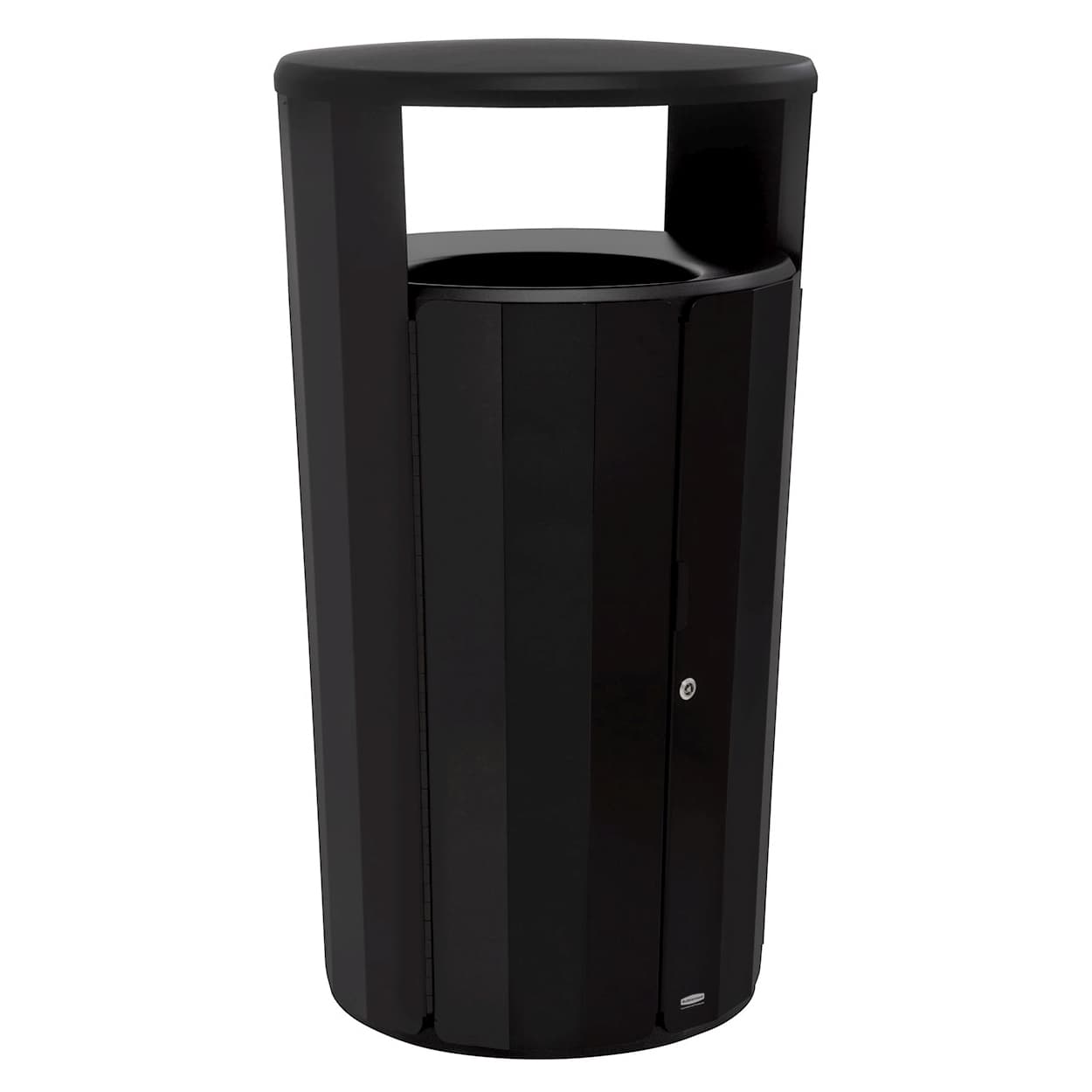 Resist® Waste 1-Stream Outdoor Trash Receptacle 29.16X29.16X49.94 IN 45 GAL Black Round Metal 1/Each