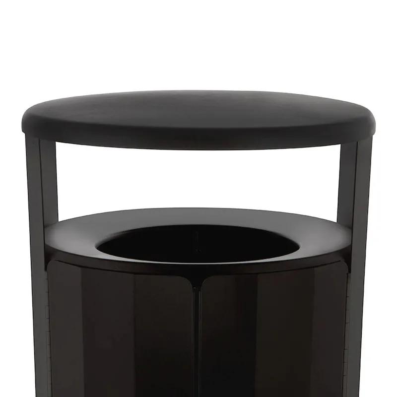 Resist® Waste 1-Stream Outdoor Trash Receptacle 29.16X29.16X49.94 IN 45 GAL Black Round Metal 1/Each