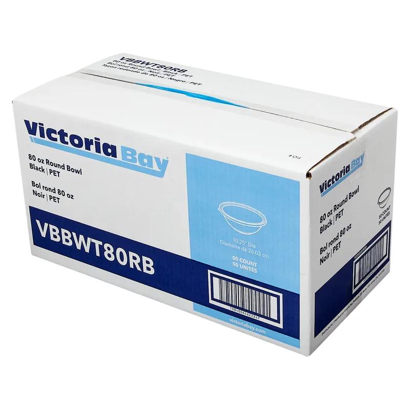 Victoria Bay Bowl 80 OZ PET Black Round Freezer Safe 50/Case