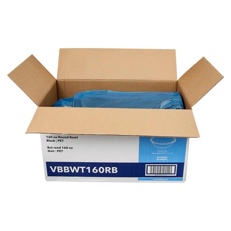 Victoria Bay Bowl 160 OZ PET Black Round Freezer Safe 50/Case