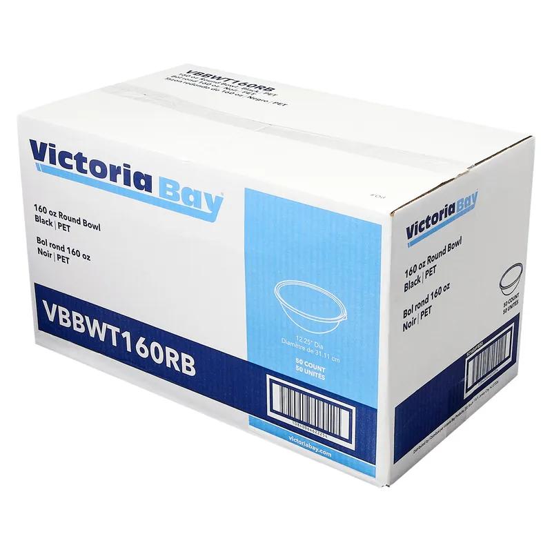 Victoria Bay Bowl 160 OZ PET Black Round Freezer Safe 50/Case